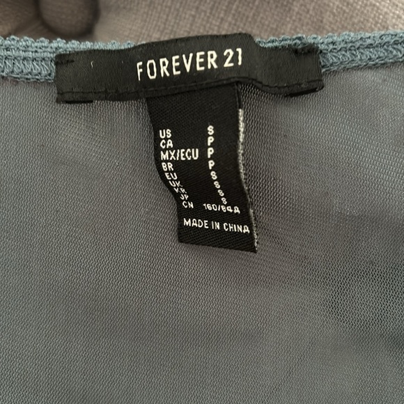 Forever 21 Blue Mesh Bodysuit - Picture 2 of 3